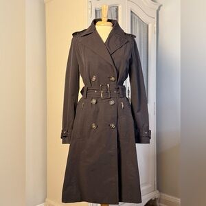 Classic Vintage Y2K Zara Basic Double-Breasted Chocolate Brown Trench Coat